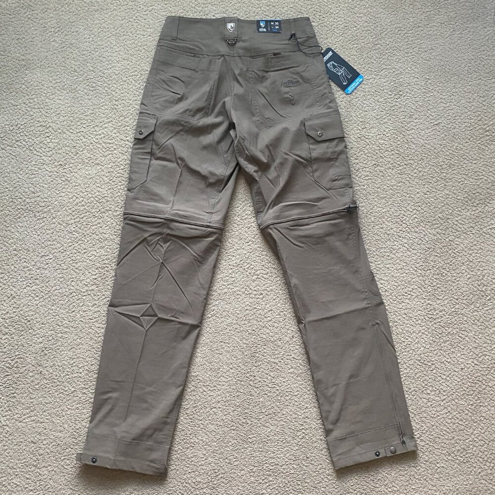 KUHL Renegade Convertible Cargo 30x34 Full Fit Softshell Quick Dry Khaki NWT - Picture 2 of 16